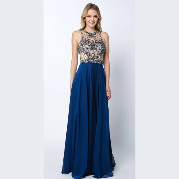 Juliet Dresses & Skirts - Juliet 637 Sleeveless A-Line Rhinestone Embellished Gown - Size L